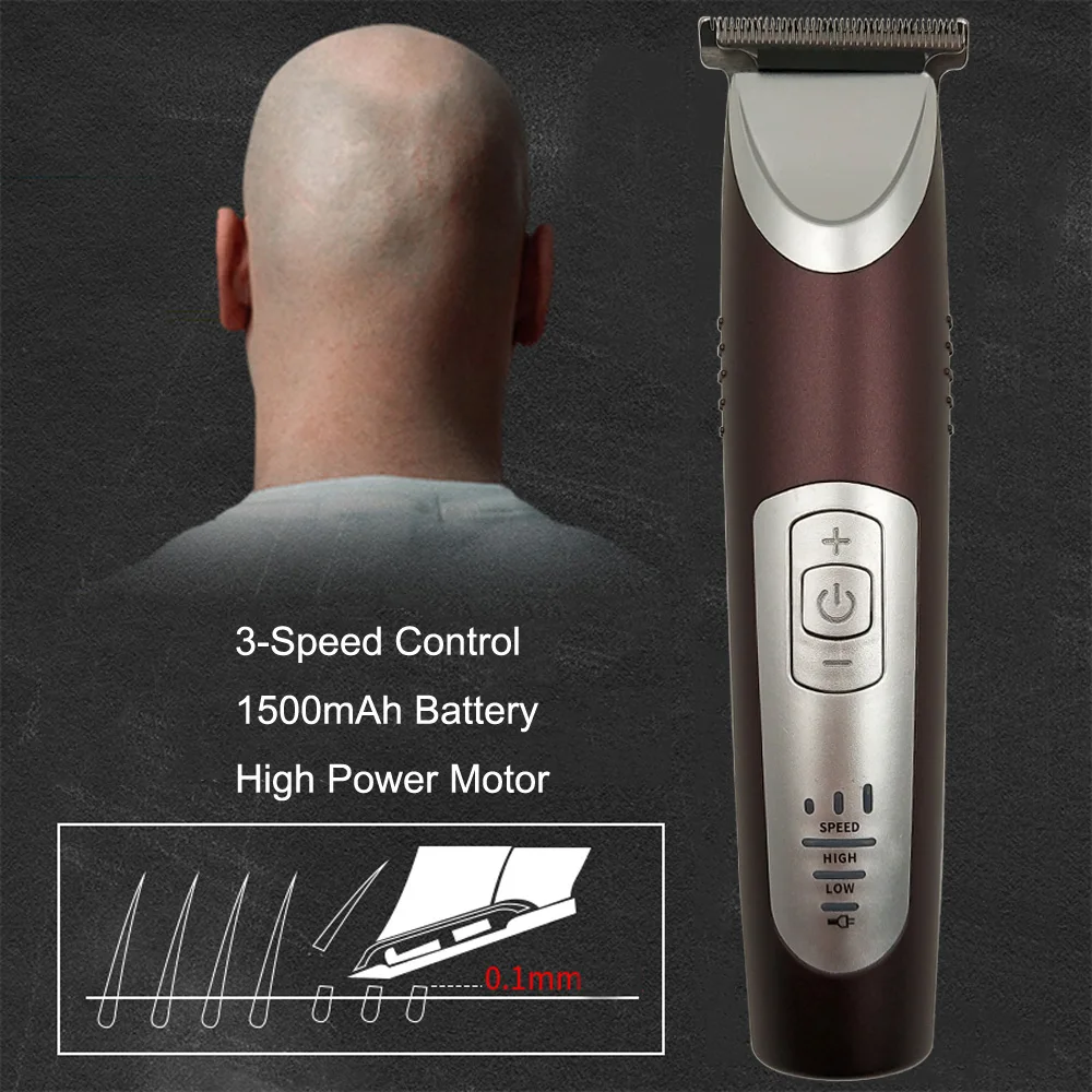  PULIS Hair Clipper Professional 0.1mm Bald Trimmer 100-240V Rechargeable 3-Speed High Power Hair Sh