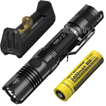 

Topsale 2020 NITECORE P12GT 18650 Battery+ F1 USB Charger 1000LM CREE XPL HI V3 LED Tactical Flashlight Super Bright Baton Torch