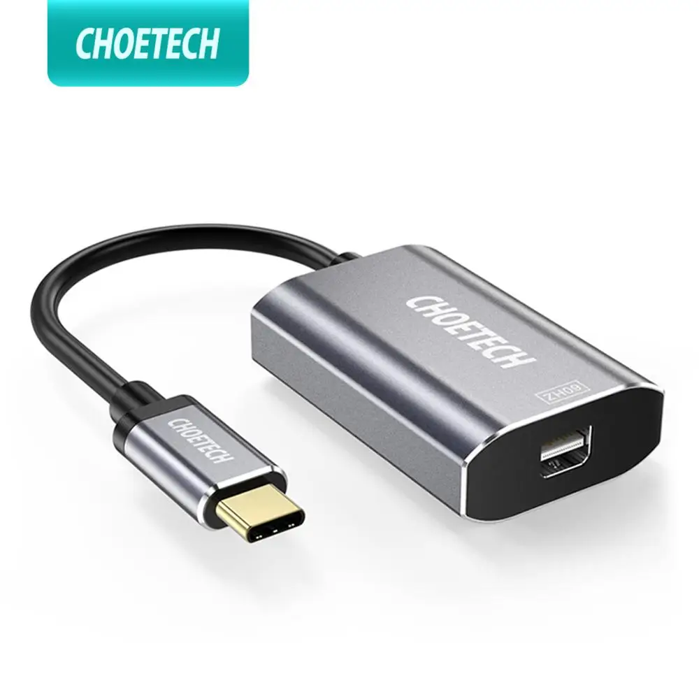 Переходник CHOETECH с USB C на Mini Displayport 4K @ 60 Гц Тип Мини DP адаптер Вт мощностью для Galaxy
