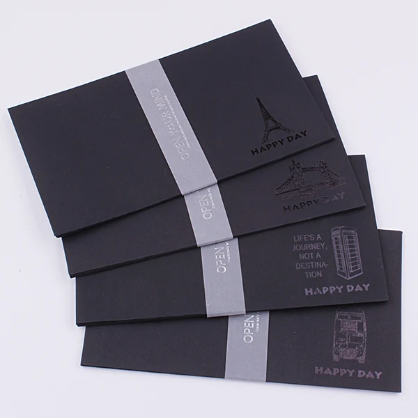 

1 Set Black Series Envelope Novelty Paper Kraft Wedding Blank Paper Gift Envelopes Stationery Supplies (ss-1722)