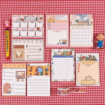 

50Sheets/Lot Kawaii Korean INS Cute Forrest Bear Memo Pad N Times Sticky Notes Portable Notepad School Office Supply