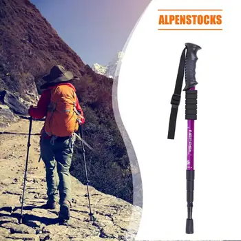 

Durable Walking Sticks Multi-function Telescopic Trekking Pole Aluminum Alloy Stick Cane Crutch for Climbing Mountain