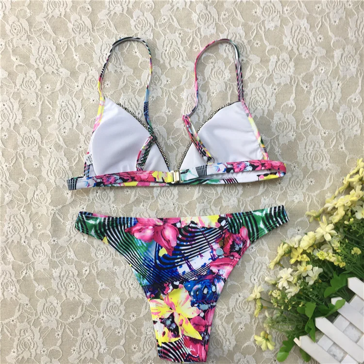 Print Bikini 2020 Swimwear Women Swimsuit Push Up Biquini Micro Sexy Bikinis Set Bathing Suit Female Retro Floral Beachwear
