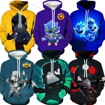 

Browling Cartoon Tops Teen Clothes POCO Shelly 8 To 19 Years Kids Sweatshirt Shooter Game Leon 3D Printed Hoodie Boys Girls