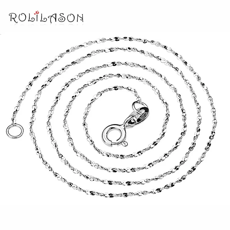 

ROLILASON New Sky stars Chain Necklace Wholesale Price Pure 925 Solid Sterling Silver 45 cm 2017 Fine Jewelry SN103
