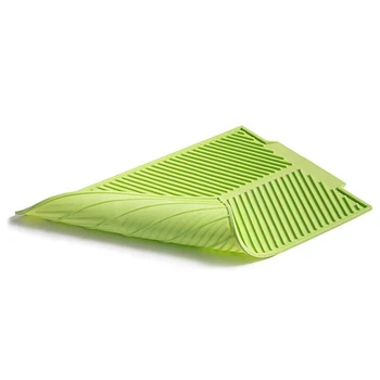 

Silicone Dish Drying Mat Flume Folding Draining Mat,Rectangle Drain Mat Drying Dishes Pad Heat Resistant Non-Slip Tray