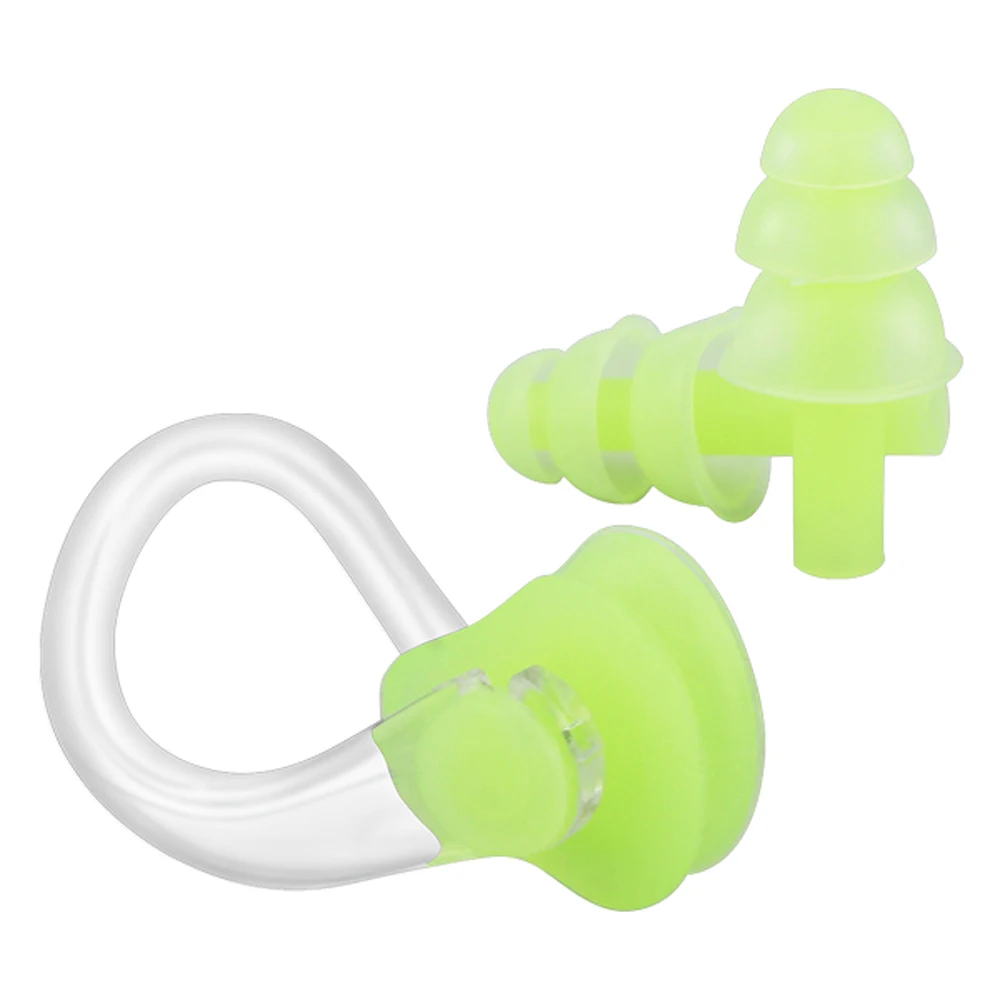 10pc/set Waterproof Swimming Diving Surf Water Sports Protection Earplugs Nose Clip Swim Pool Gear Accessory Soft Silicone new