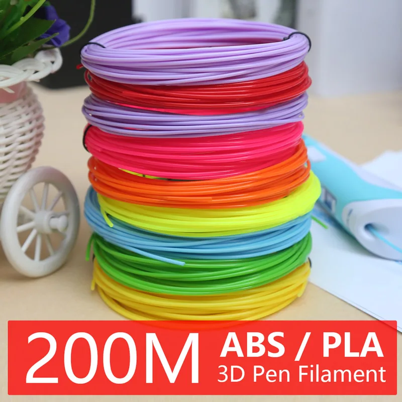 Filamento de plástico ABS / PLA para bolígrafo 3d, 1,75mm, apto para bolígrafo de impresión 3d, regalo de cumpleaños para niños, envío en 24 horas