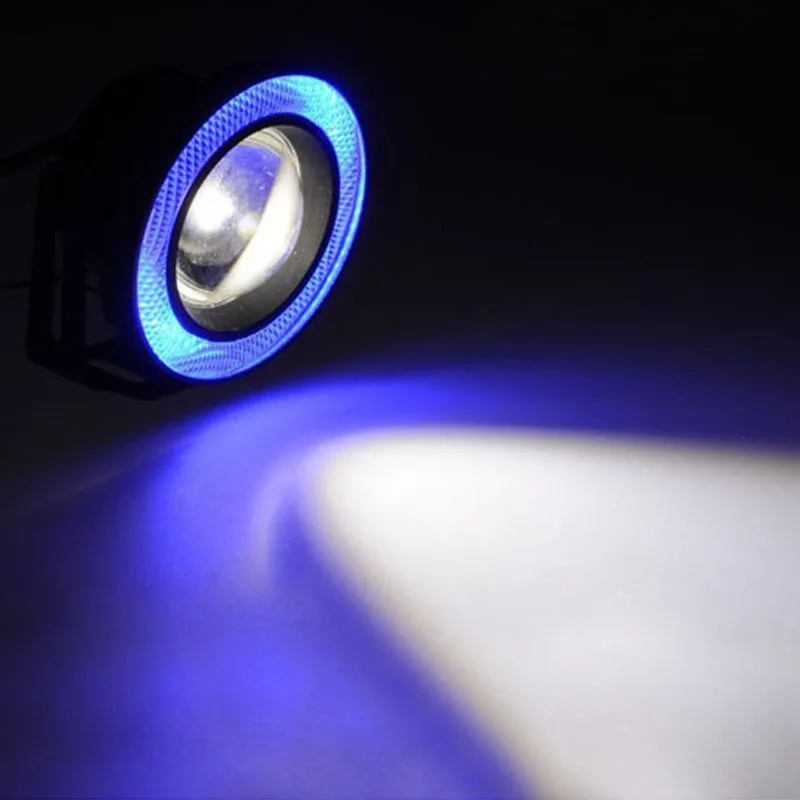 2 шт. 64 мм Автомобильный внедорожник Angel Eye COB Blue Halo Кольцо светодиодный проектор DRL Объектив противотуманная фара модификация автомобиля аксессуары для автомобиля