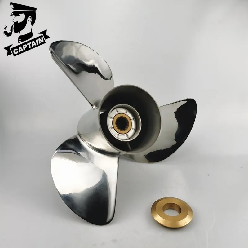 Captain Propeller 13 1/2X15 Fit  Evinrude&Johnson Outboard Engines  55HP 60HP 90HP Stainless Steel 13 Tooth Spline RH 763950