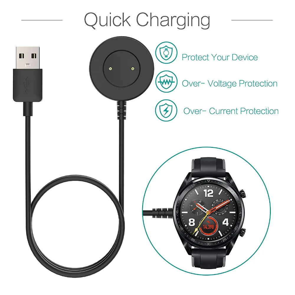 For Huawei Watch GT / GT2 Portable Wireless USB Cable Charging Dock Stand Power Magnetic Watch Charger for Honor GT 2 Glass Film