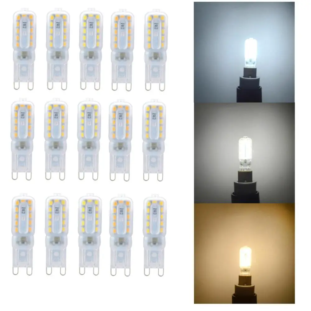 

Диммируемая миниатюрная Светодиодная лампа-кукуруза 15x14LED s 22 светодиодный s G9 SMD 2835, точесветильник светильник для люстры, сменная галогеновая лампа 30 Вт 50 Вт 110 В 220 В