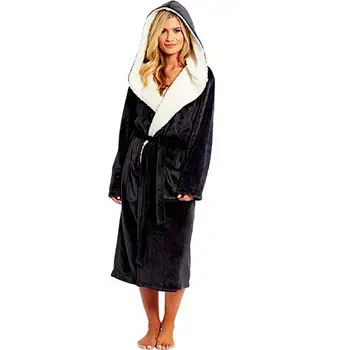

2020 New Fashion Women Winter Plush Lengthened Shawl Bathrobe Home Clothes Long Sleeved Robe Coat M0303
