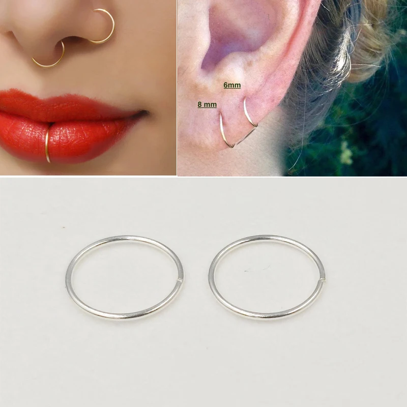 20G Nose Piercing Jewelry Cartilage Earring Hoop for Women/Men 16-22 Pieces C-Shaped Fake Nose Rings Nose Screw Rings 