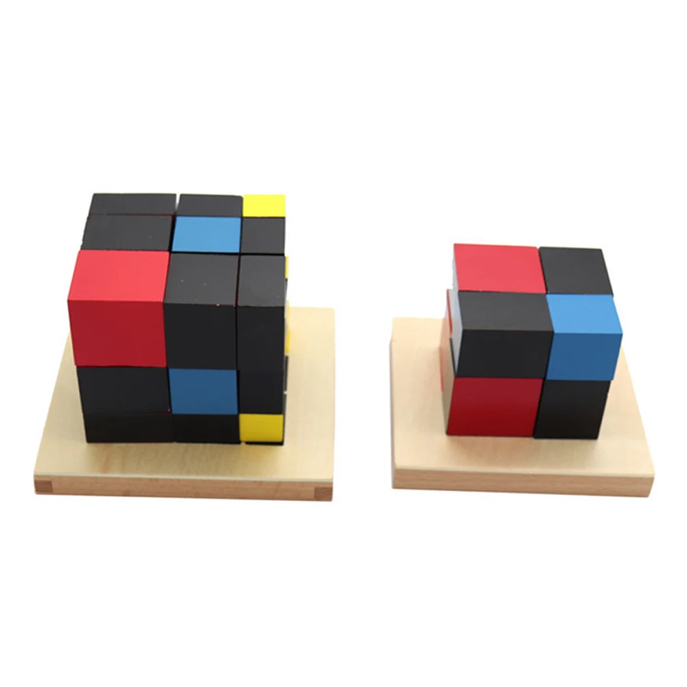  Montessori Sensorial Toys Math Learning Teaching Supplies Binomial Cubes And Trinomial Cubes Wooden - 4000340415751