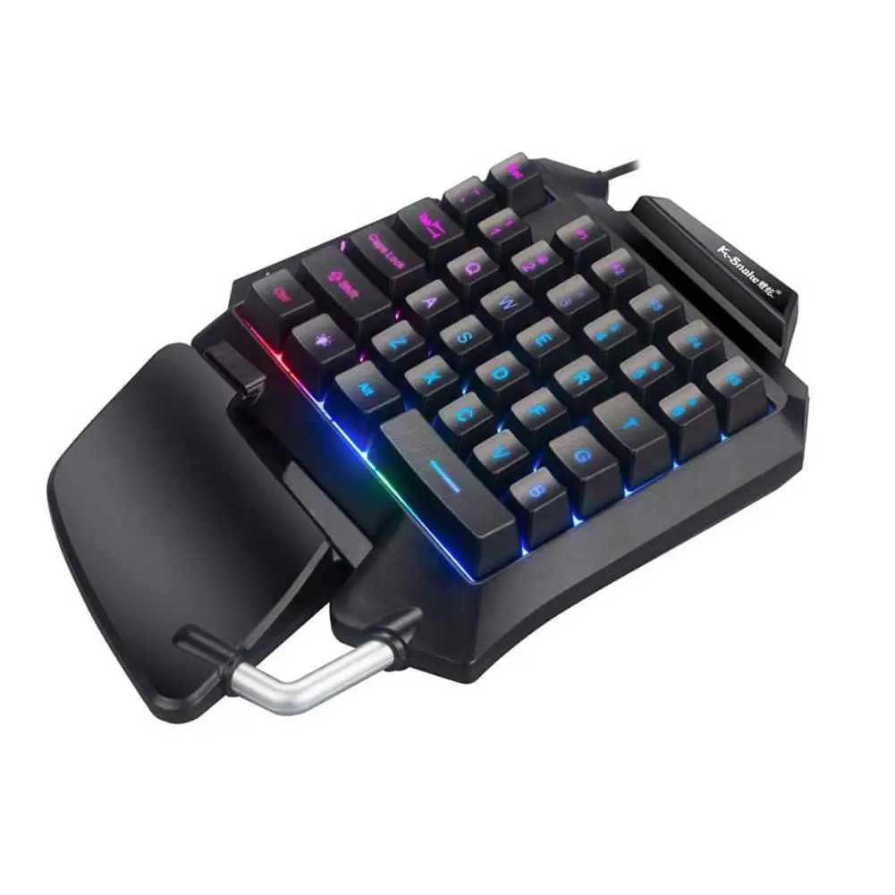  MeterMall Ergonomic Multicolor Backlight Single Handed Gaming 35 Keys Mechanical Keyboard For Compu