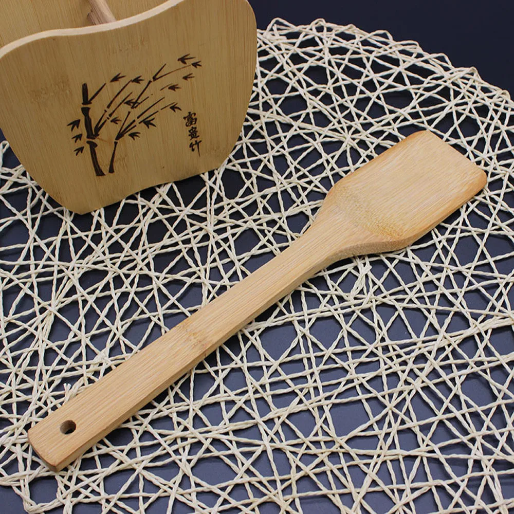 Набор из 5 предметов, Бамбуковая посуда, кухонные деревянные инструменты для приготовления пищи, ложка, лопатка для перемешивания, натуральные здоровые, легкие кухонные инструменты для приготовления пищи
