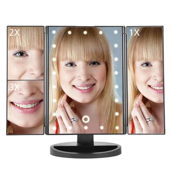 

LED Mirror Makeup Lighted Makeup Mirror Vanity 2x/5x/10x Magnifying Mirrors Dual Power Supply Cosmetic Mirror Beauty EASEHOLD