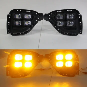 

Cars LED DRL Daytime Running Light For Hyundai Creta IX25 2017-2018 Waterproof drl White Day Light + Yellow Color Turning Signal