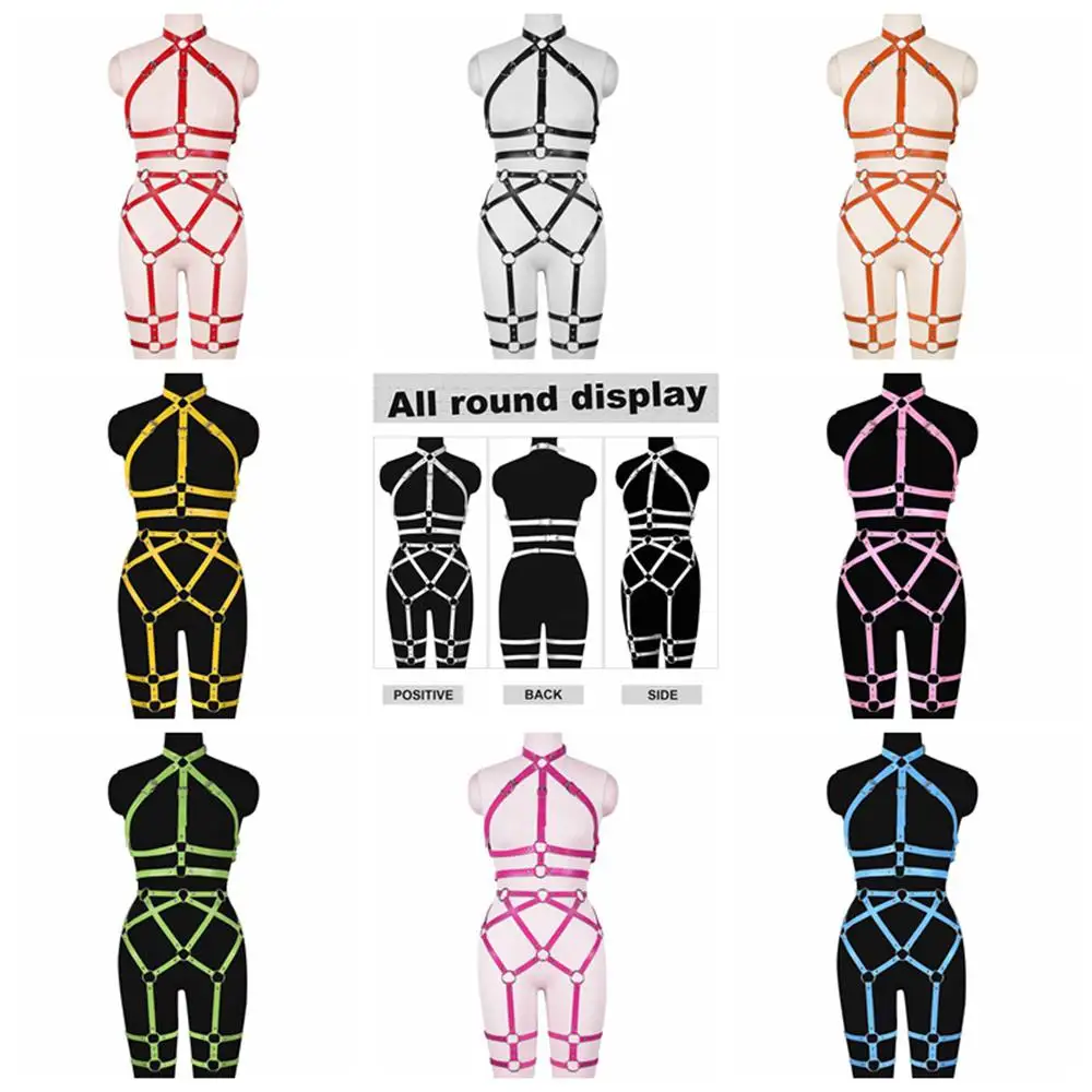 

Женские подвязки в стиле панк, готический танцевальный пояс, комплект нижнего белья из 2 предметов, полый бюстгальтер, корсет, аксессуары, регулируемый размер талии