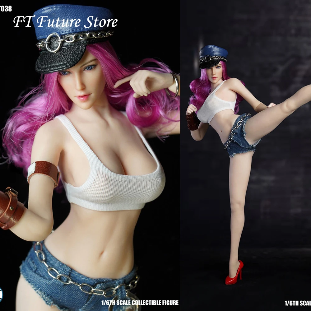 

SET038 1/6 Scale Female Figure Clothes Street Quick Whirlwind Fighting Girl Clothes Head Accessory for S07C Body