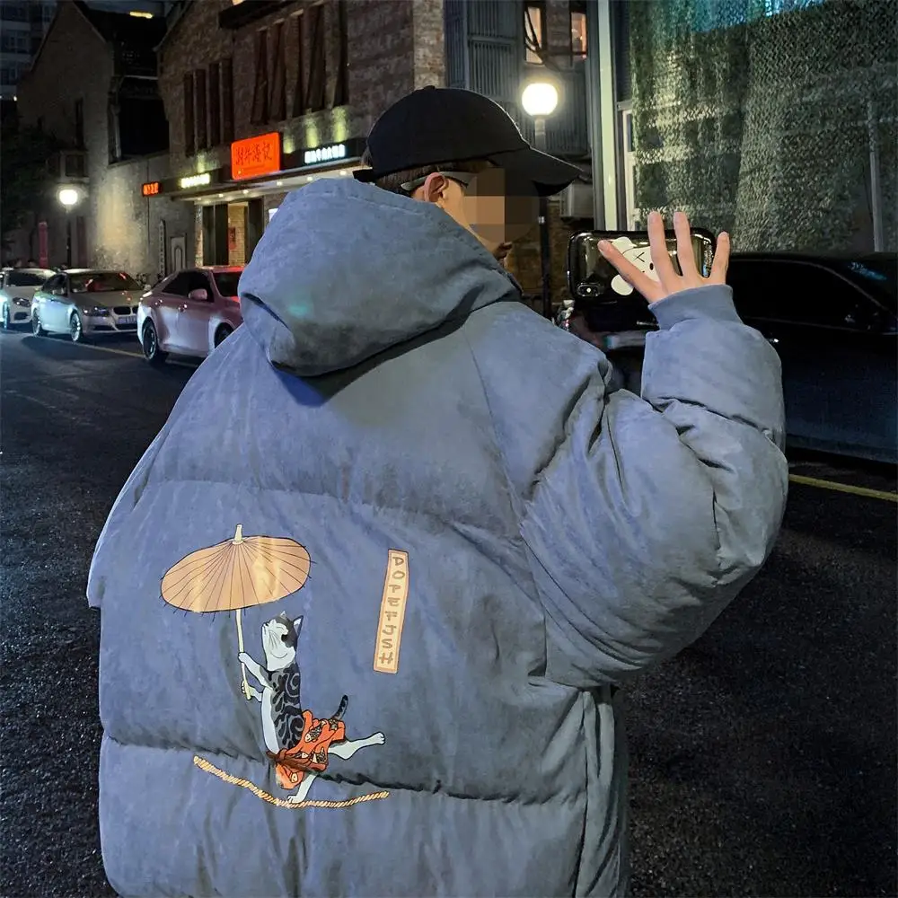 

Bread Coat Cotton-Padded Coat Men's Winter Thicken Thermal Hooded Student Cotton-Padded Jacket Fashion Brand Couple