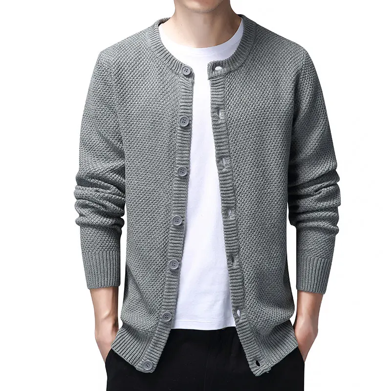 Classic Cardigan Sweater Men Casual Sweater Coat Men with Button Autumn Knitted Cotton Cardigans for Men O Neck Coat Black Grey Classic Cardigan Sweater Men Casual Sweater Coat Men with Button Autumn Knitted Cotton Cardigans for Men O Neck Coat Black Grey