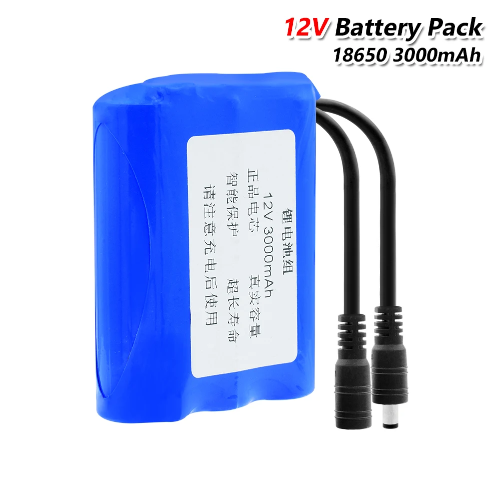 YCDC 12V 3000mAh 3*18650 группа ячеек литиевая батарея перезаряжаемая с разъемом постоянного тока для камеры видеонаблюдения RC Игрушечная модель автомобиля самолета