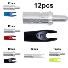 

12Pcs Outdoor Archery Arrow Aluminum Nock Pin Plastic Tail Set ID6.2mm DIY Shaft 5 Colors Archery Aluminum Pins Arrow Accs