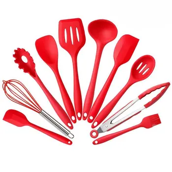 

11Pcs Silicone Cookware Set Heat Resistant Non-stick Safe Cooking Baking Tool Kit Utensils Kitchen Accessories With Storage Box