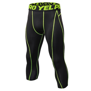 

Black Soft Breathable Men Compression Tight Pants Base Under Layer Running Shorts Cool Dry Skinny Sport Gym Casual Pants