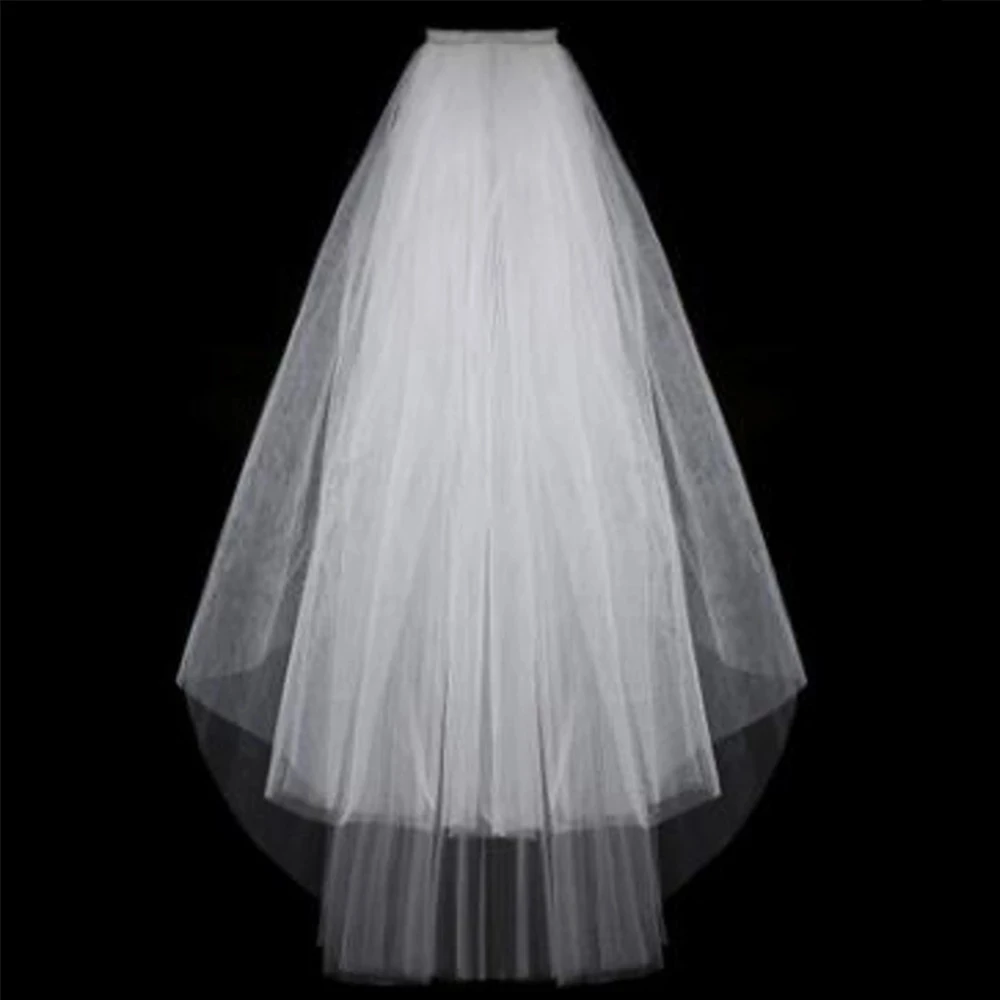 

Short Tulle Wedding Veils Cheap White Ivory Bridal Veil for Bride for Mariage Wedding Accessories