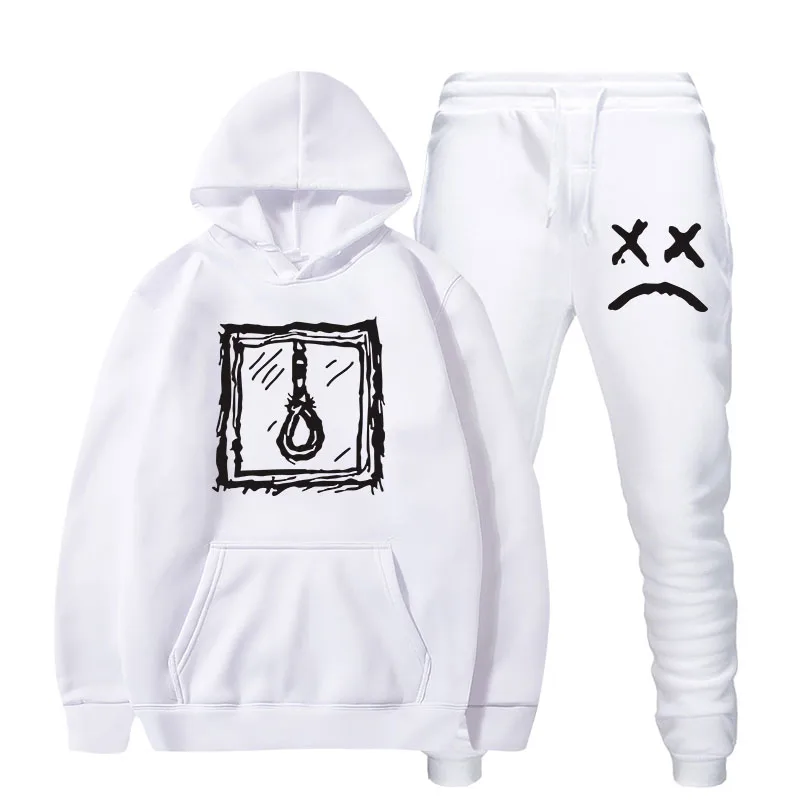 RIP Lil, толстовки с капюшоном, свитшот, для женщин и мужчин, Cry Baby Love Lil. Peep Sudaderas, пуловер, комплект из 2 предметов, мужской, женский спортивный костюм - Цвет: white2