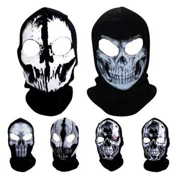

3D Printed Skull Pattern Mask Halloween Mask Horror Portable Riding Mask Festive Party Supplies