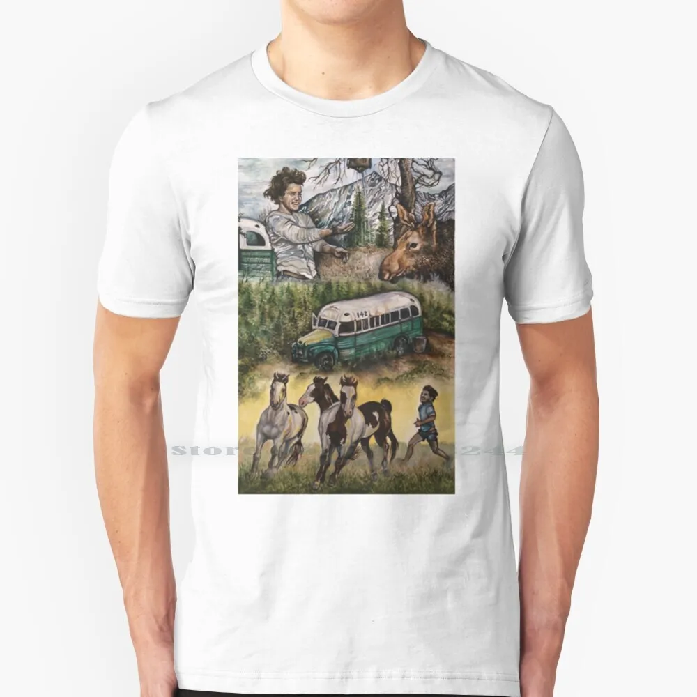 Into The Wild T Shirt 100% Puro Cotone Bosco Selvaggio Selvaggio Intothewild Into The Wild Chris Mccandless Alexander Supertramp