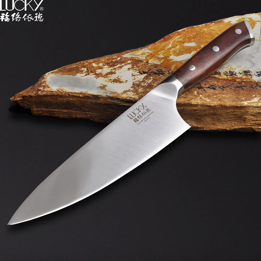 Chef Kitchen Knife Set Germany DIN 1.4116 Stainless Steel Super Sharp Gyuto Cleaver Paring Knives with Yellow Sandalwood 50-52 | Дом и сад