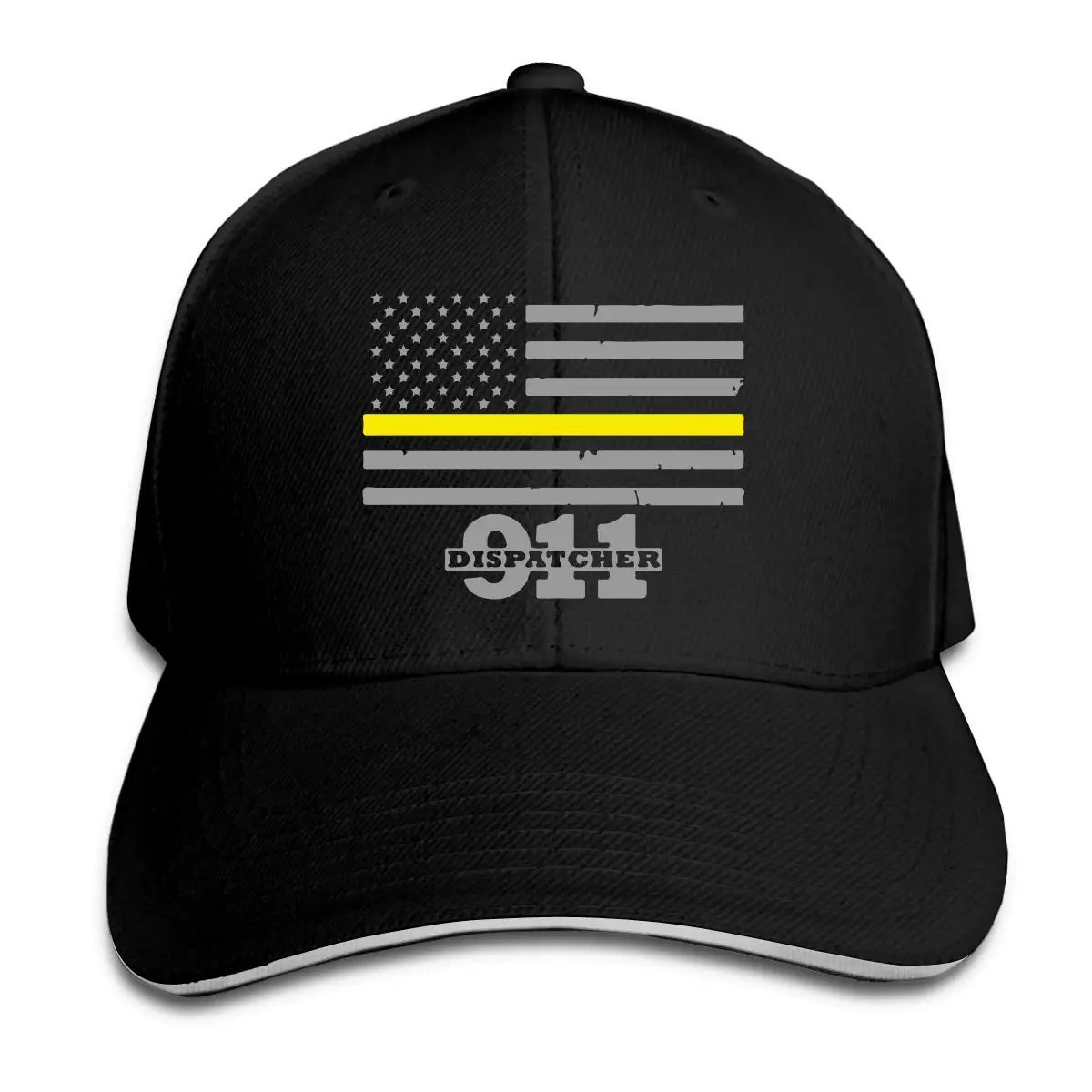 911 Dispatcher золотая линия флаг мужская женская шляпа от солнца бейсболка