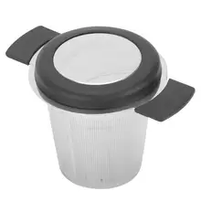 Чайный фильтр из нержавеющей стали, фильтр для чайной кружки, ситечко для заварки чая, аксессуары с силиконовой крышкой для заварки чая