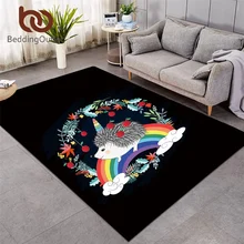 Постельные принадлежности Outlet Ежик большой ковер для спальни Радуга коврики цветочный мультфильм Tapete лист Красочные Единорог животное пол коврик Декор