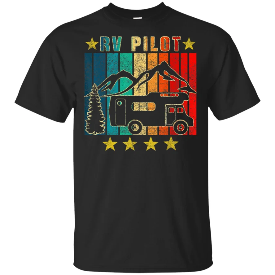 

Men'S Rv Pilot Camping Funny Vintage Motorhome Travel Vacation T-Shirt Size M... Summer Tee Shirt