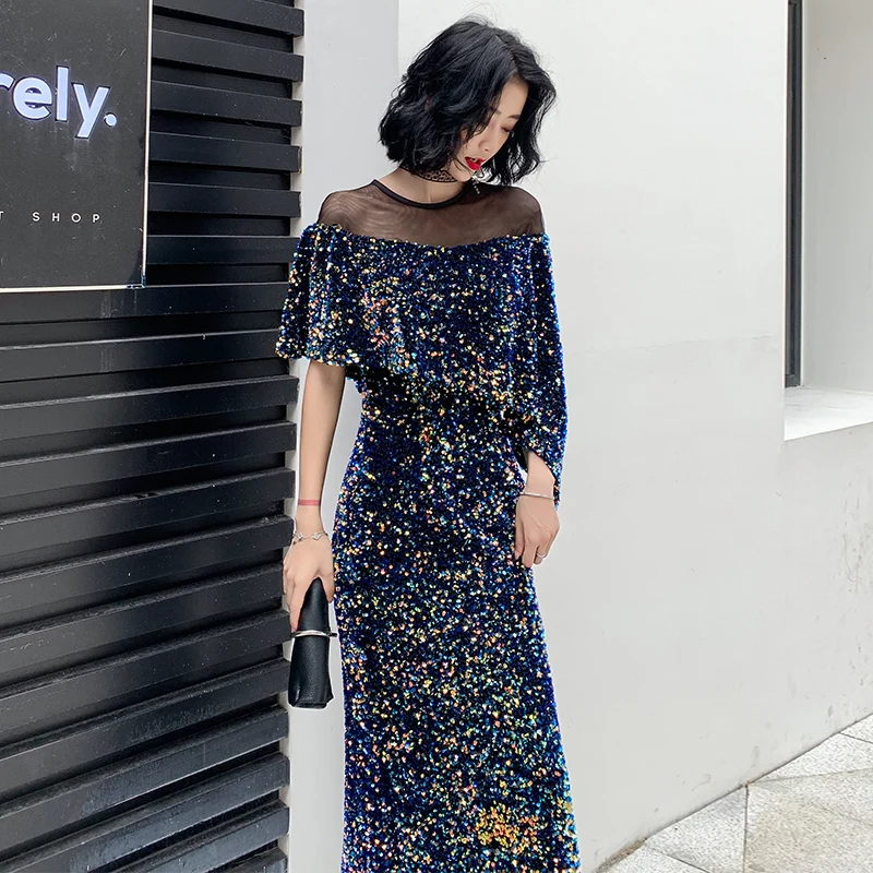 Vestido Formatura блестящие платья для выпускного вечера Длинные Русалка блестками Vestidos De Gala Robe De Soiree