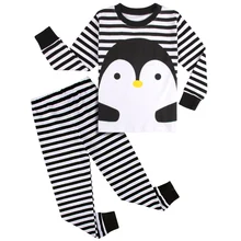 Kids Pajama Sets Ropa Bebe Pijama Children Pyjamas Penguin Print Sleeper Toddler Girl Cotton Clothes Boy Winter Clothing