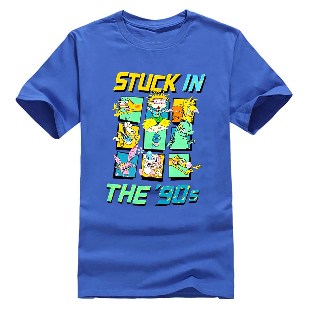 Nickelodeon Stuck в 90S Футболка Хизер уголь мультфильм ТВ персонажи Футболка Пользовательские Графические футболки