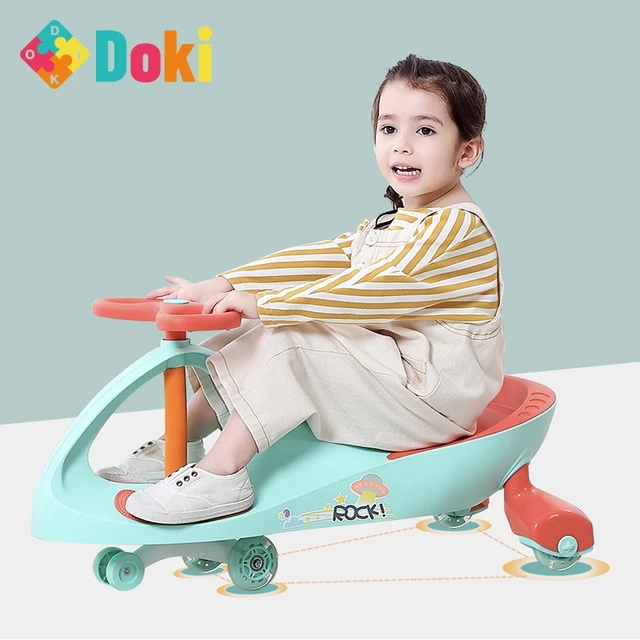 Doki Toy New Arrival Children Twist Car Anti Rollover Boy And Girl Baby Mute Universal Wheel Car Slippery Kids Swing Car 2022 1