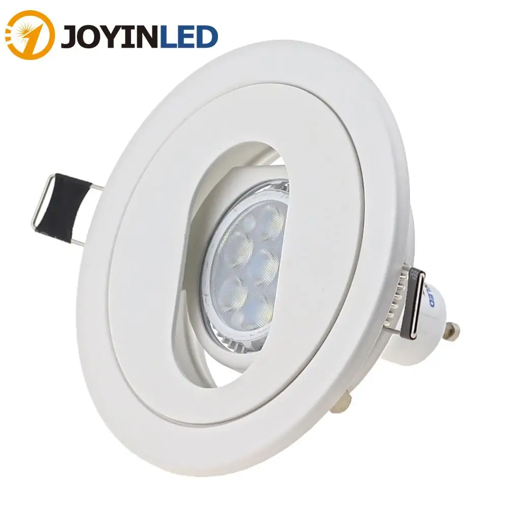 5pcs Round Embedded Led Ceiling Trim Ring MR16 Halogen Bulb Light Fittings Holder Led Spotlight Gu10 Frame Led Downlight Fixture