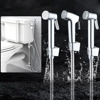 

Toilet Handheld Bidet Spray Shattaf Sprayer Shower Hose Rack Floor Cleaning Set