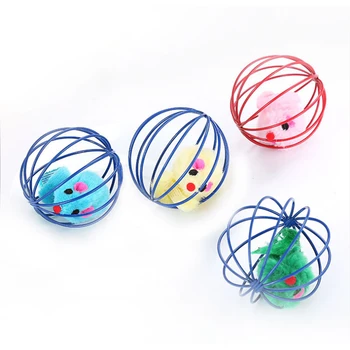 

Cat Interactive Toy Stick Feather Wand With Small Bell Mouse Cage Toys Artificial Colorful Pet Cat Teaser Training Toy