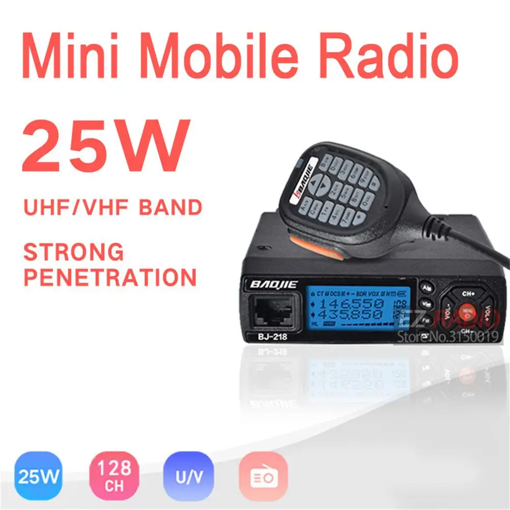 BJ-218 VHF UHF мобильное радио 10 км Z218 мини-Автомобильная рация Двухдиапазонная