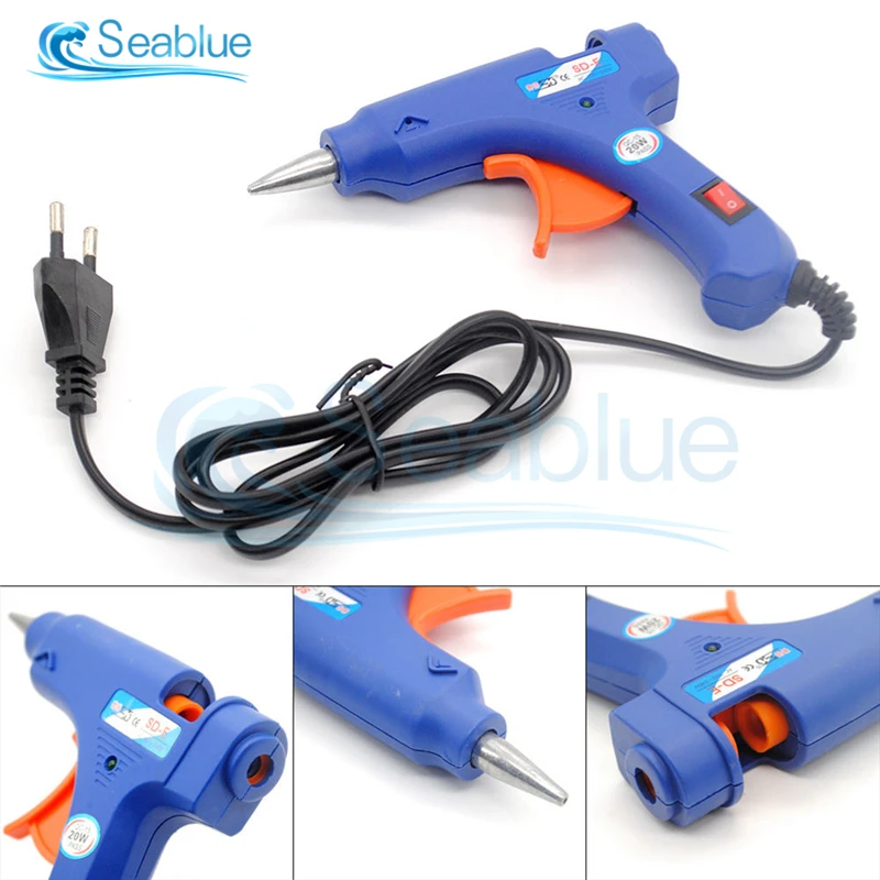 110V 220V 20W High Temperature Heater Hot Melt Glue Gun Repair Tool Mini Heat Gun US/EU Plug Use 7MM Hot Melt Glue Stick hot melt glue gun hot glue gun
