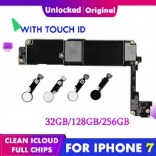 Для iPhone 7 4,7 оригинальная материнская плата Clean iCloud Unlock 32G 128G 256G материнская плата GSM разблокированная сенсорная ID отпечаток пальца